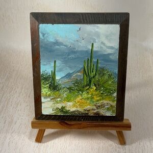 Wood Desert Landscape Oil Painting